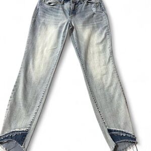 Vintage America Two-Tone Gray Flare Jeans